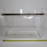 Transparent magazine holder "Omega" by David Lange, 70s
