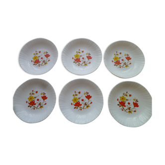 Set de 6 assiettes creuses Vintage en Arcopal
