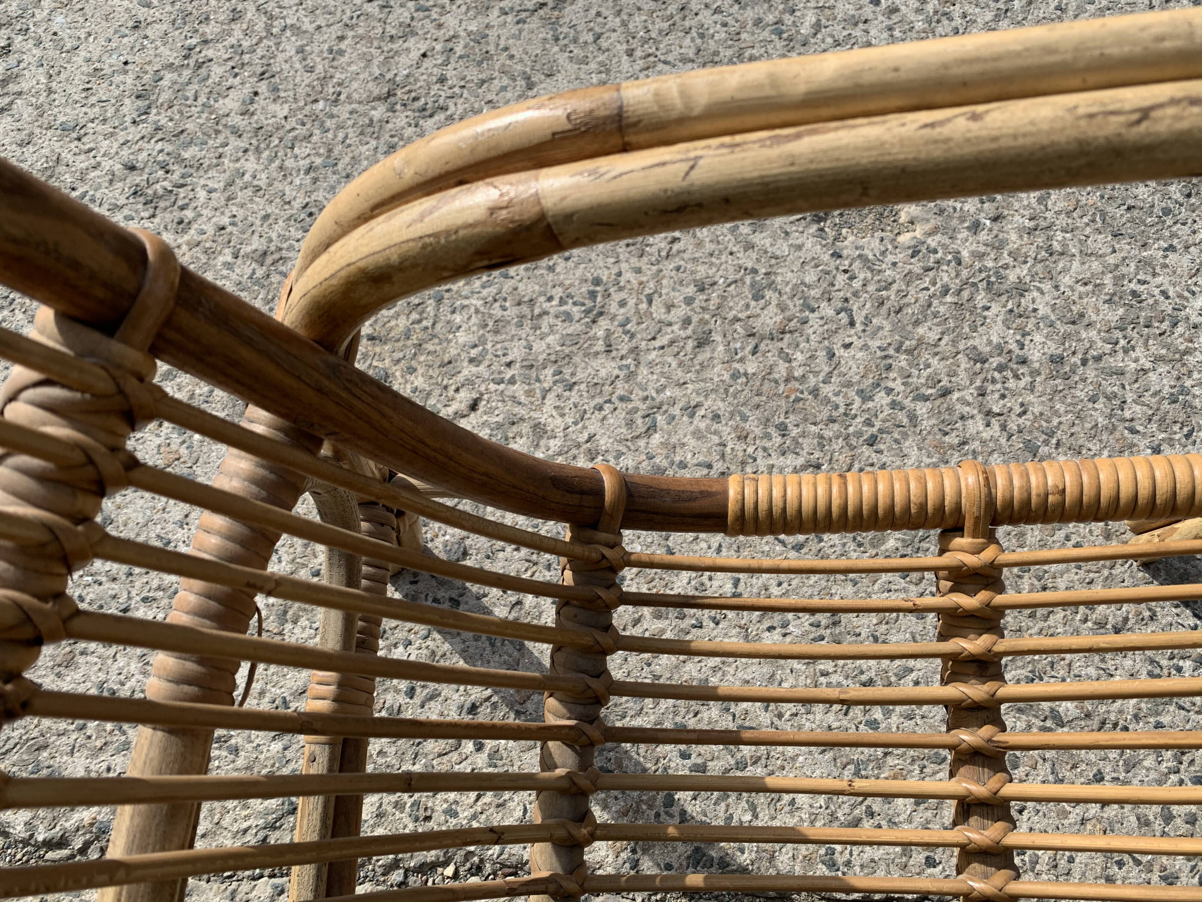 Lot de 3 fauteuils rotin Wengler