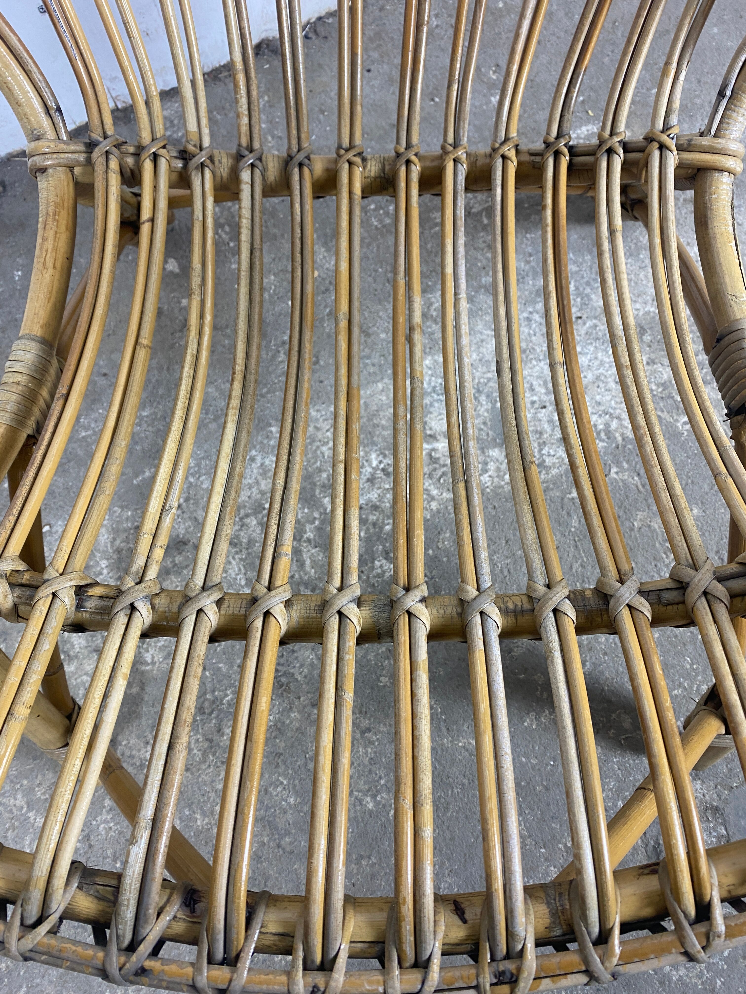 Paire de fauteuils rotin