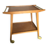 Chariot de bar, de service en bois massif, années 60