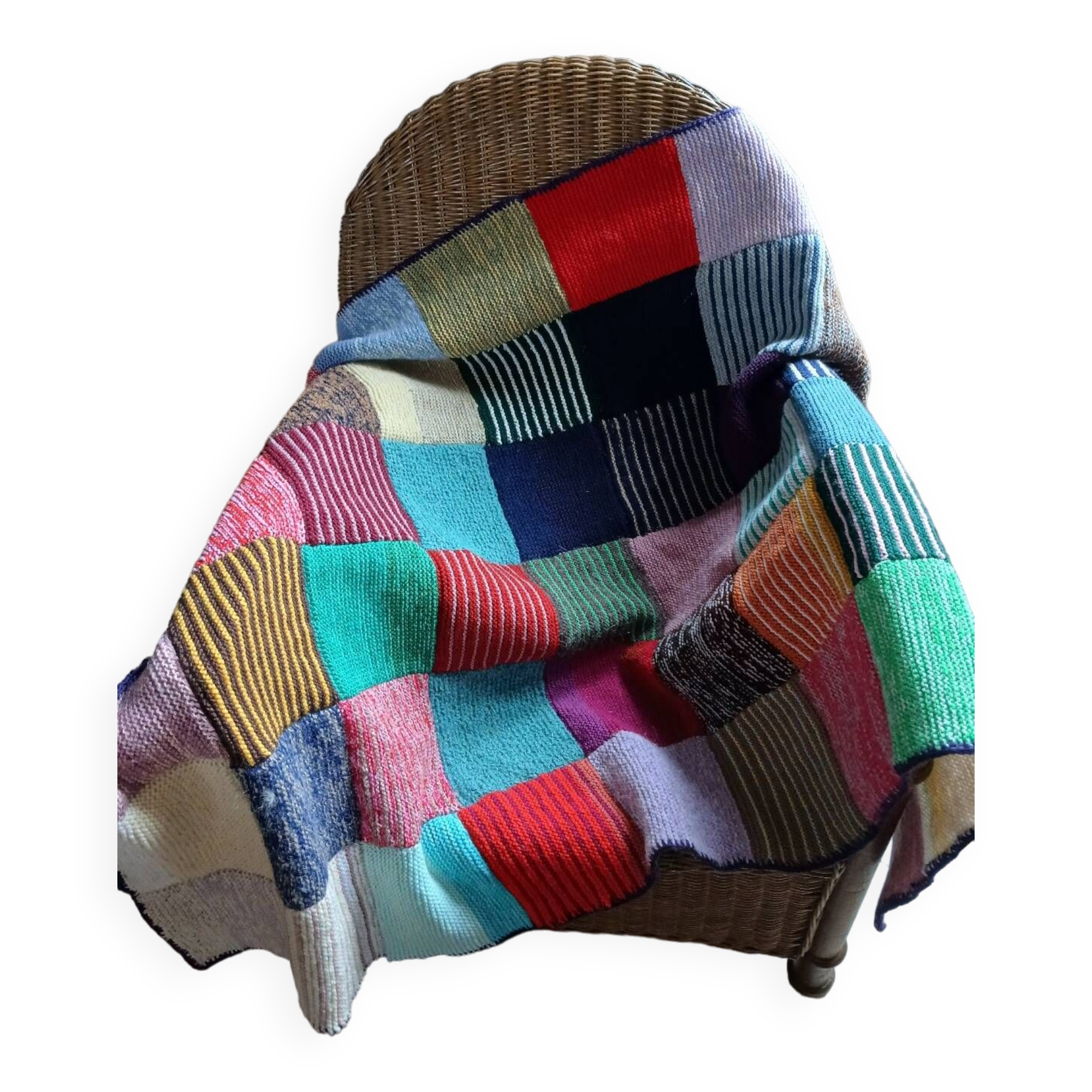 Wool patchwork blanket