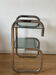 Vintage side table in smoked glass and chrome