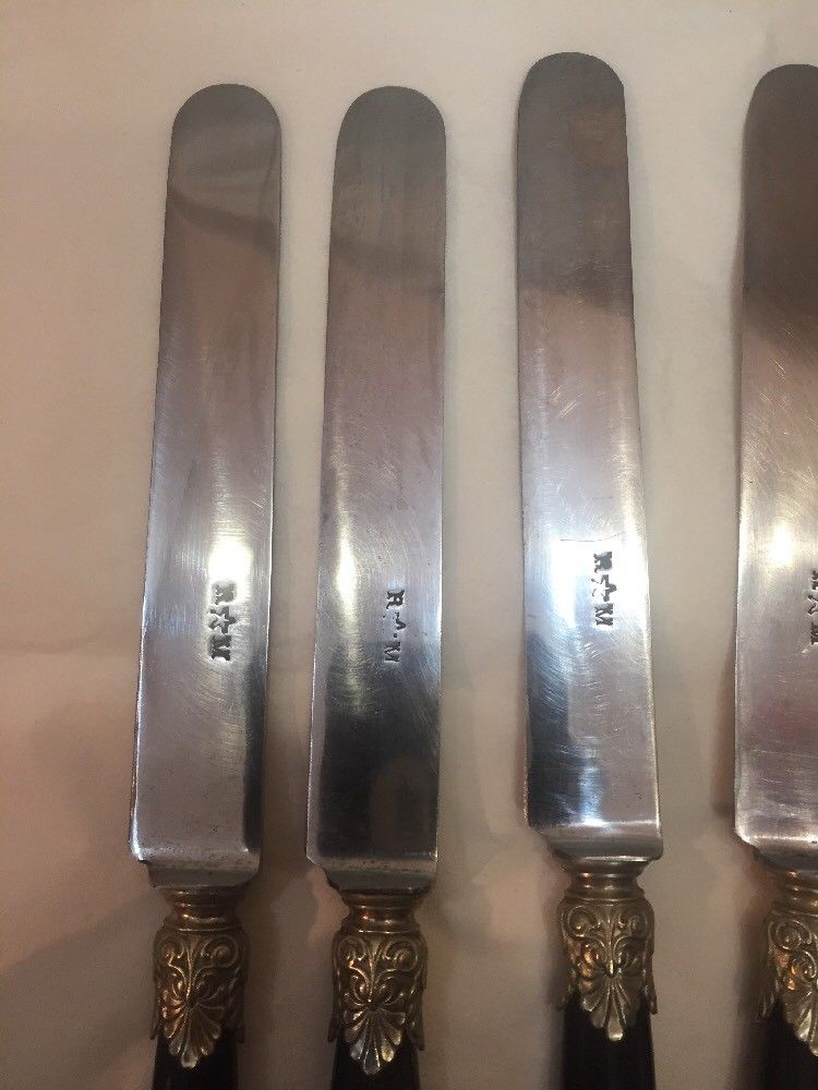 Set of 12 dessert knives Napoleon III brand r m