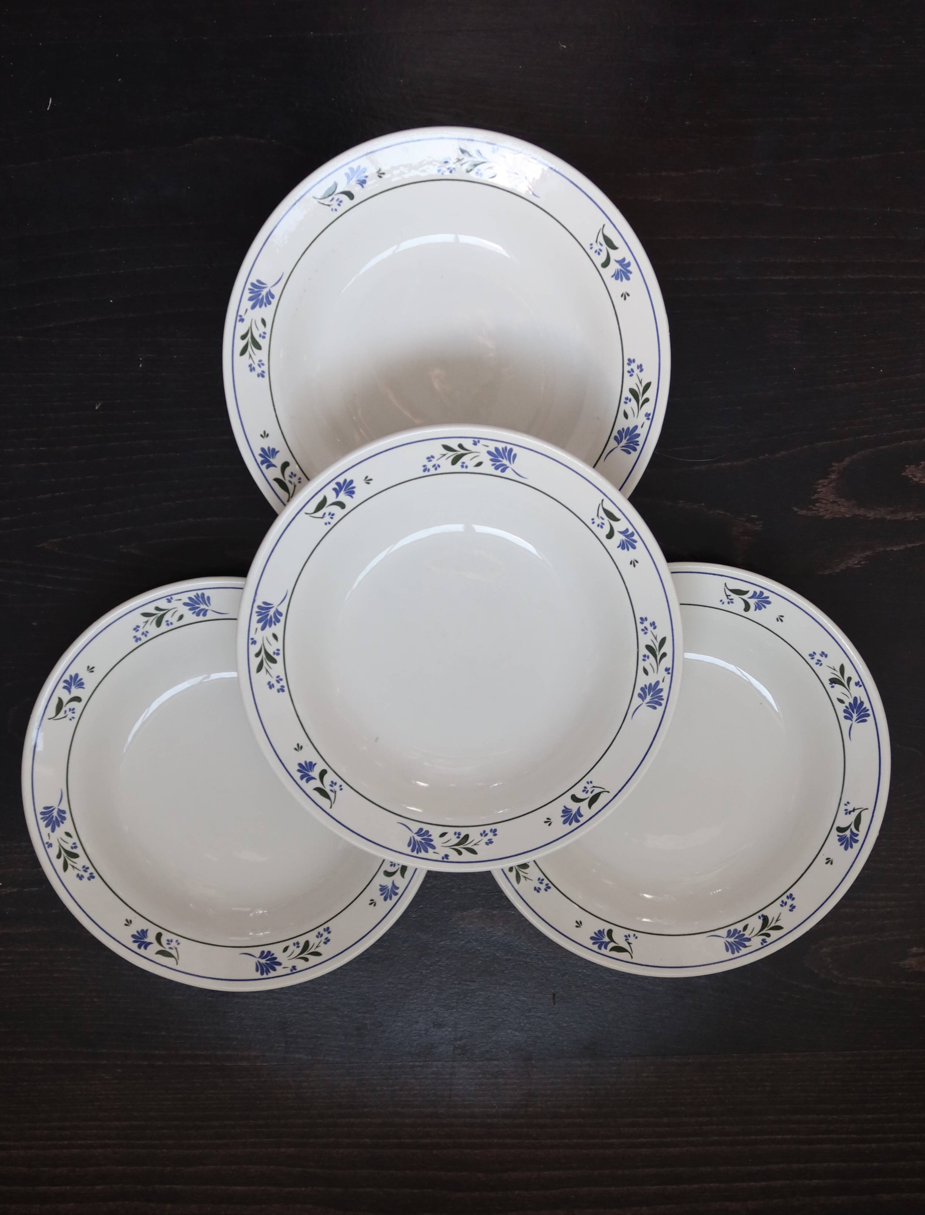 4 vintage earthenware soup plates from Céranord Saint-Amand