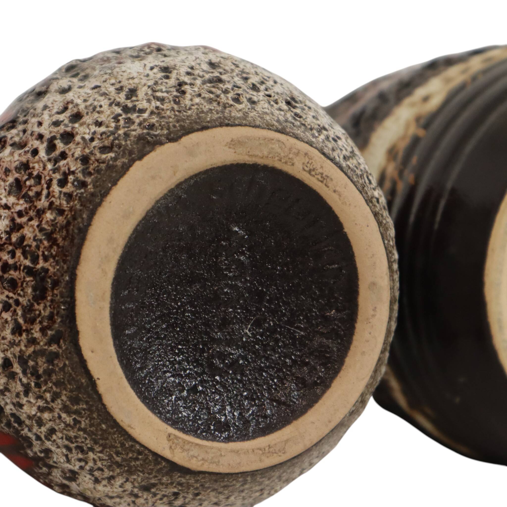 Set of 3 West German Fat Lava Pottery Vases