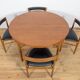 Mid century round extendable dining table and chairs from mcintosh, 1960s, set of 5