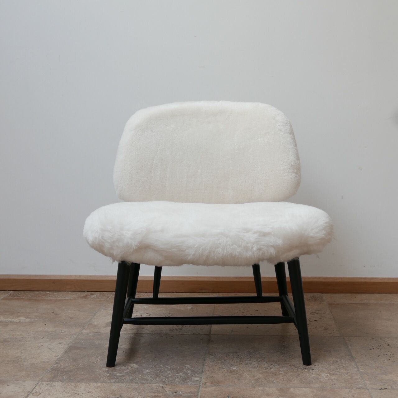 Pair of Alf Svensson 'TeVe' sheepskin shearling lounge chairs