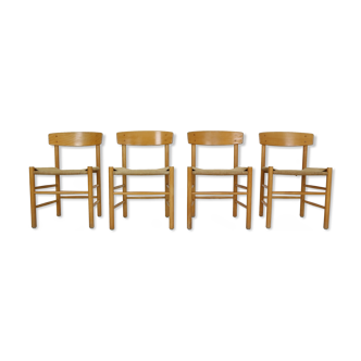 Børge Mogensen Set of 4 "J39" Dinning Oak Chairs for FDB Møbler, 1947, Denmark