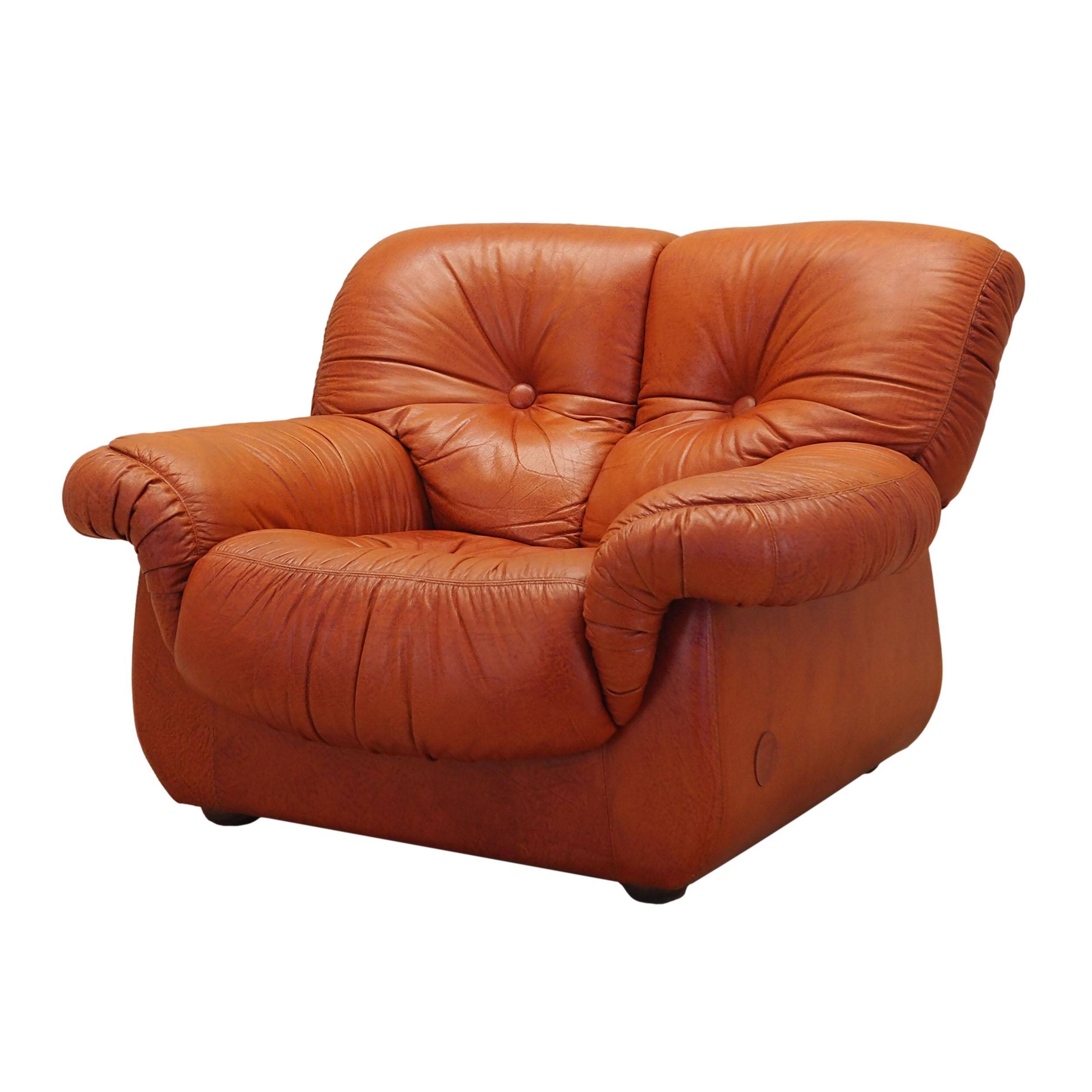 Lounge chair, Italian design, 1970s, manufacturer: PelleRossi