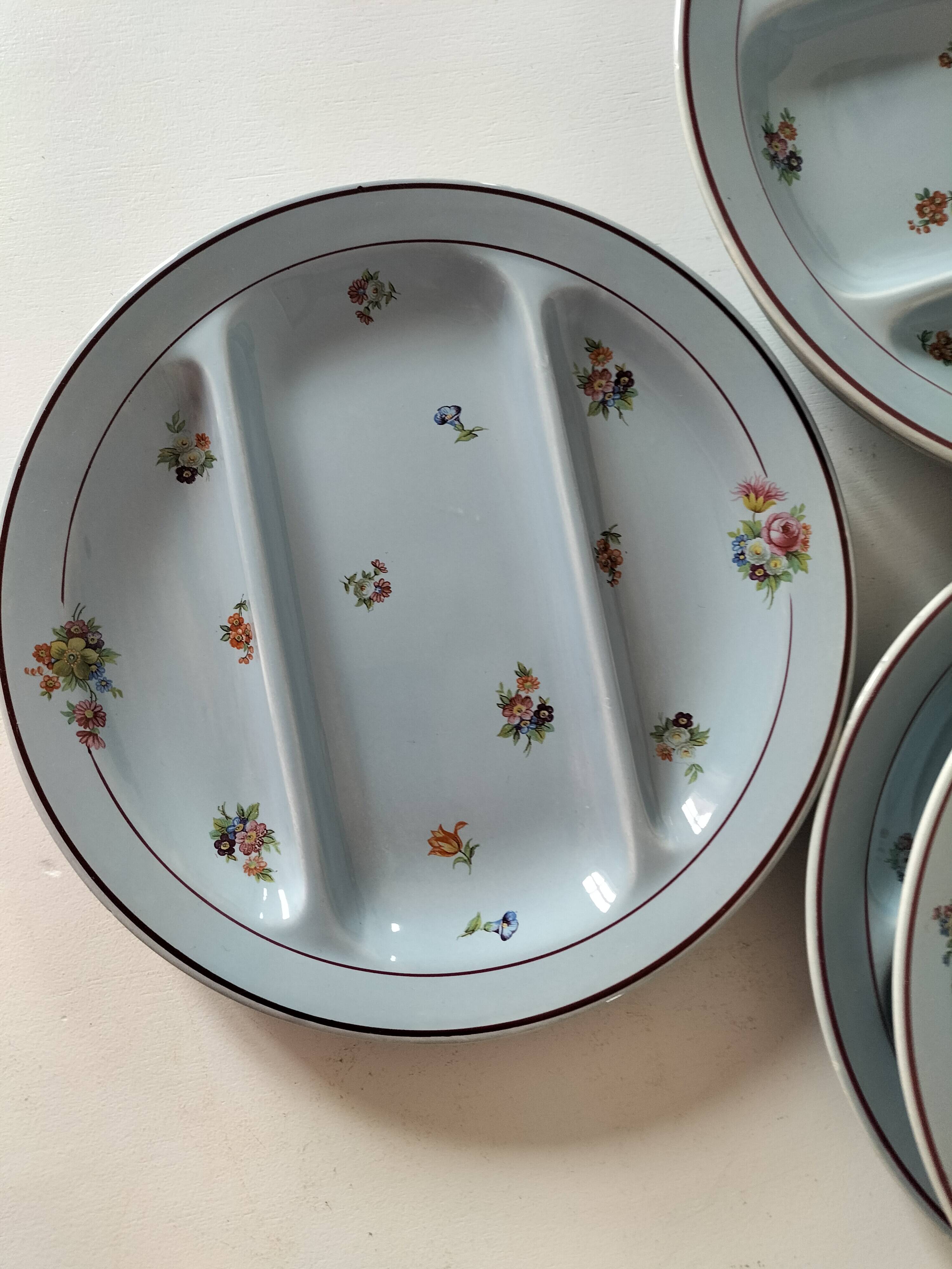 7 compartmentalized plates, Salins, France