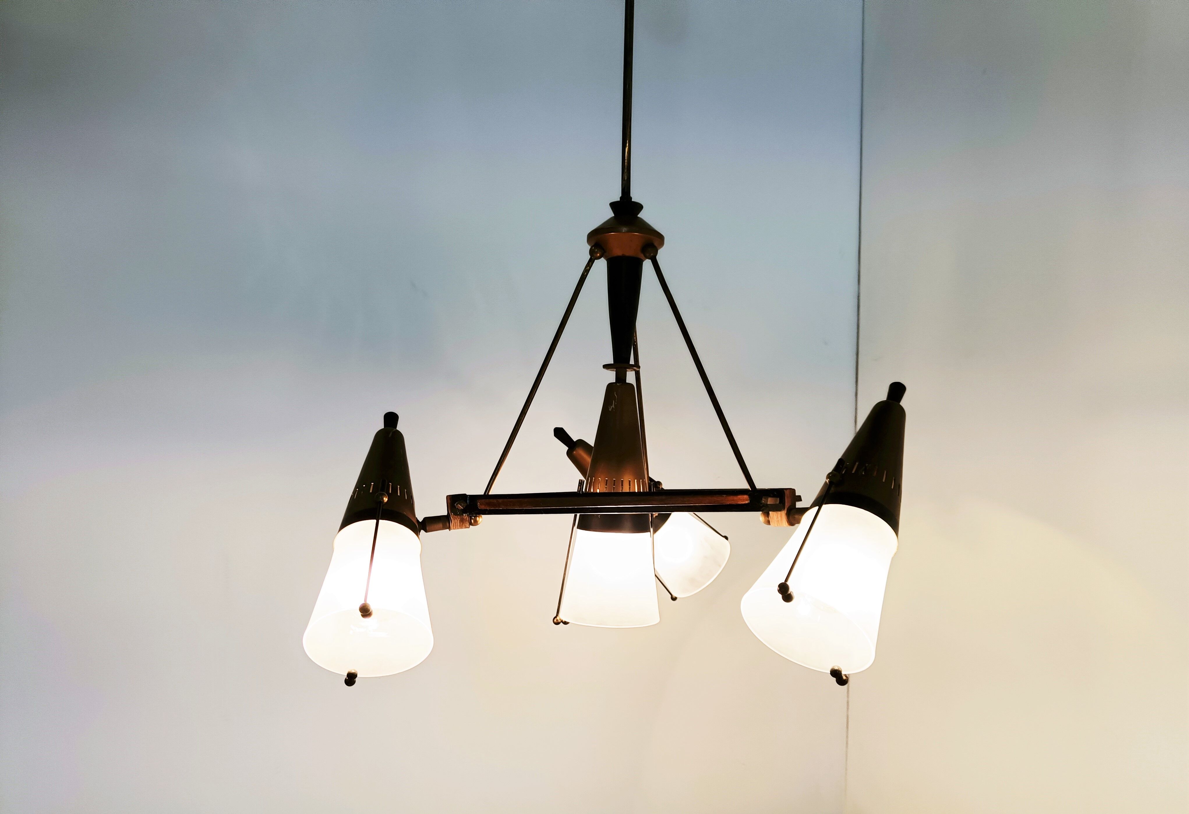 Mid century chandelier by Oscar Torlasco, 1950s
