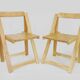 Set of 4 Vintage folding chairs in light wood