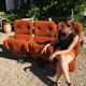 Fauteuils de cinéma orange 1970