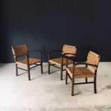 Modernist Bauhaus Rope Armchairs by Erich Dieckmann, Germany, 1930s, Set of 3