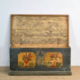 Coffre de mariage d'art populaire, vers 1870