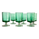 6 small emerald green LUMINARC glasses