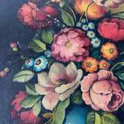 Oil on canvas bouquet of flowers signed Anceschi
