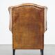 Fauteuil à oreilles en cuir de mouton vintage de style anglais