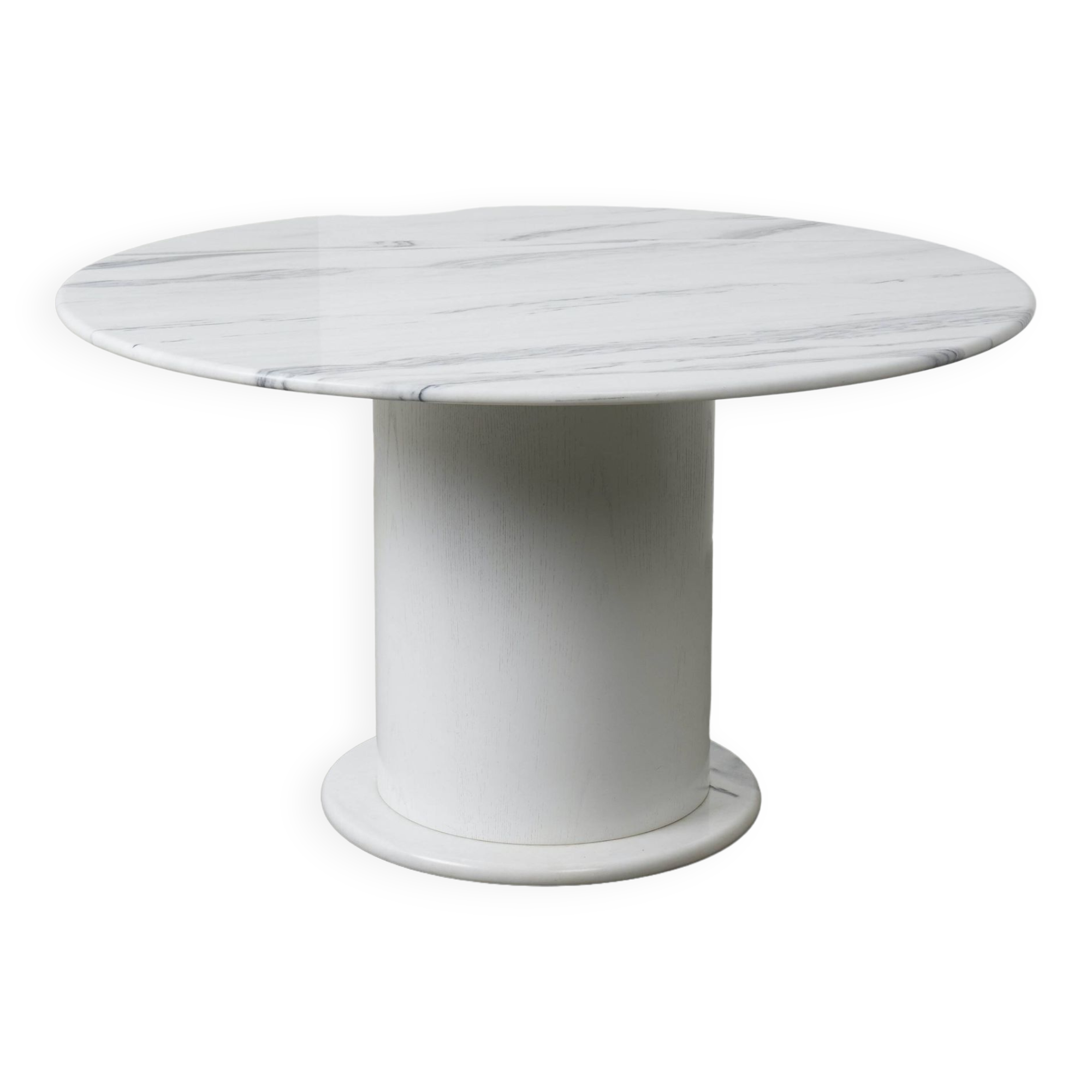 Table à manger ronde en marbre de Carrare, années 1970
