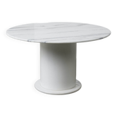 Table à manger ronde en marbre de Carrare, années 1970