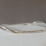 Oval cheese platter in marble and silver