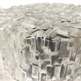 Vintage round ceiling light in molded glass