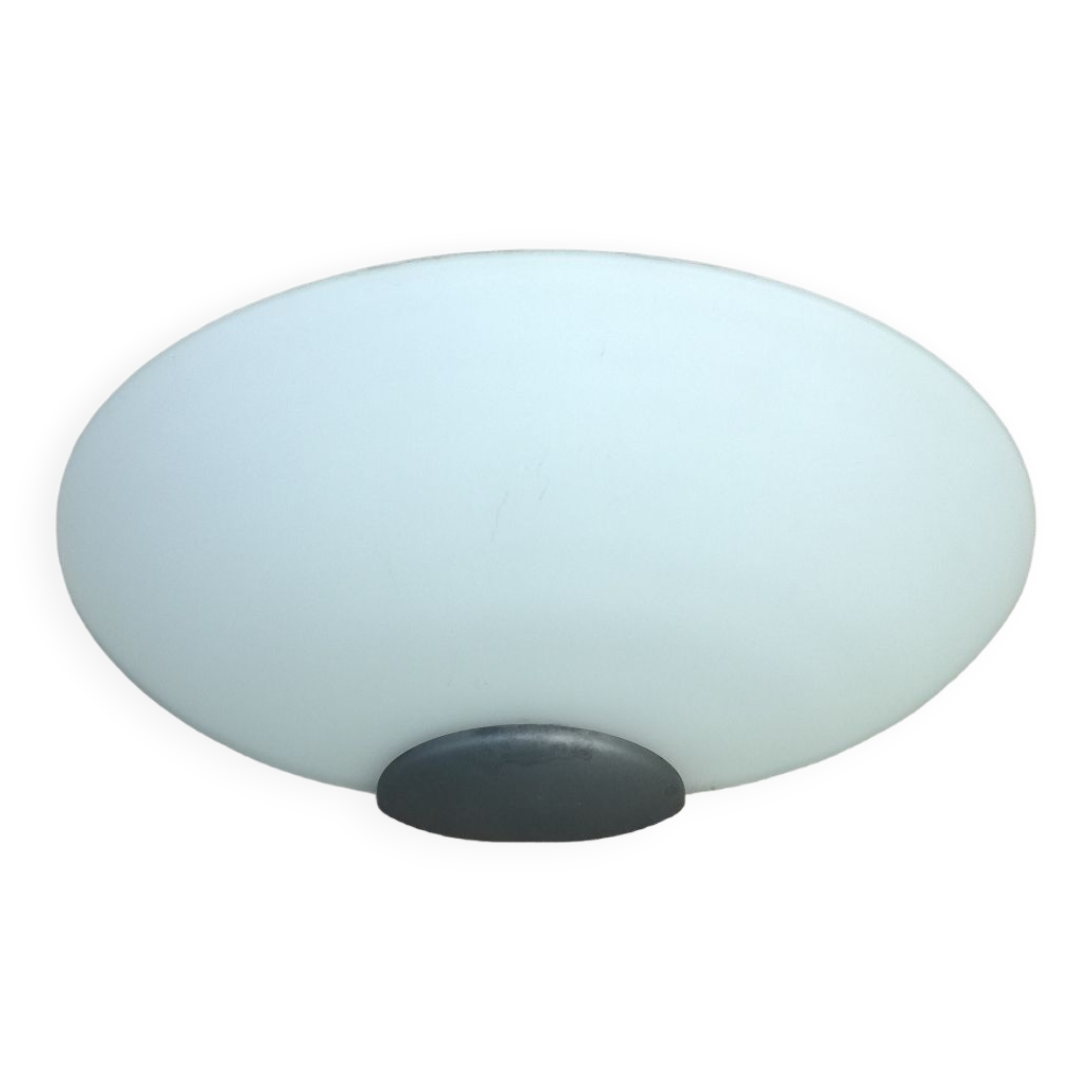 Applique demi lune en verre opalin 35 cm