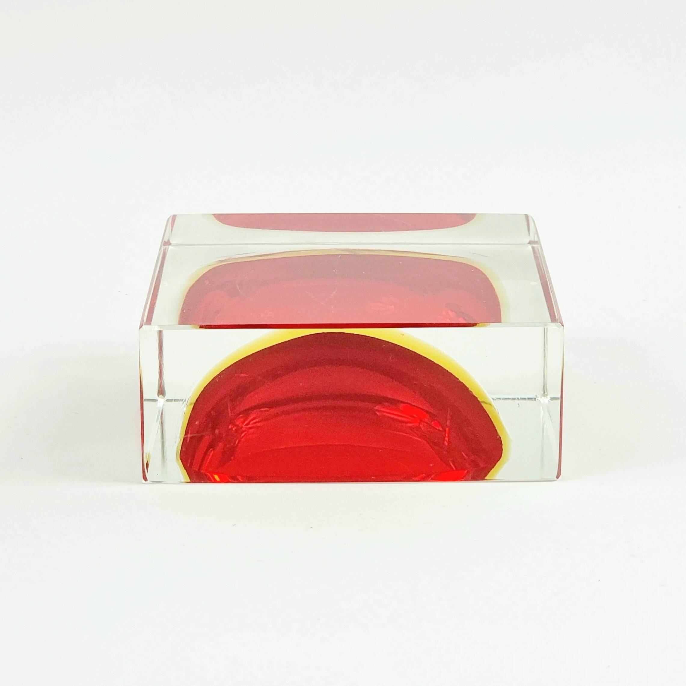 Monumental Murano Glass Catchall/Vide Poche by F.Poli for Seguso, 1970s