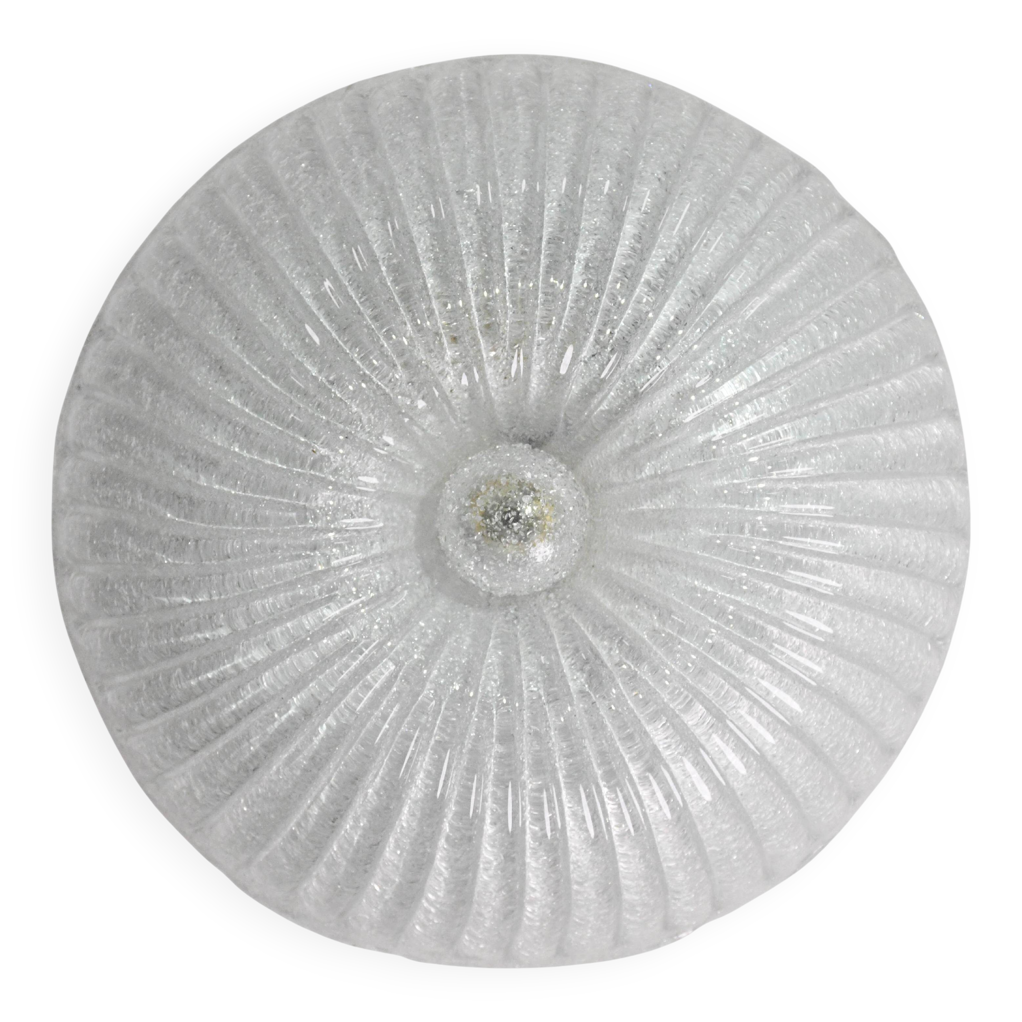 Italian midcentury Murano glass flush mount light Barovier style, 1970s