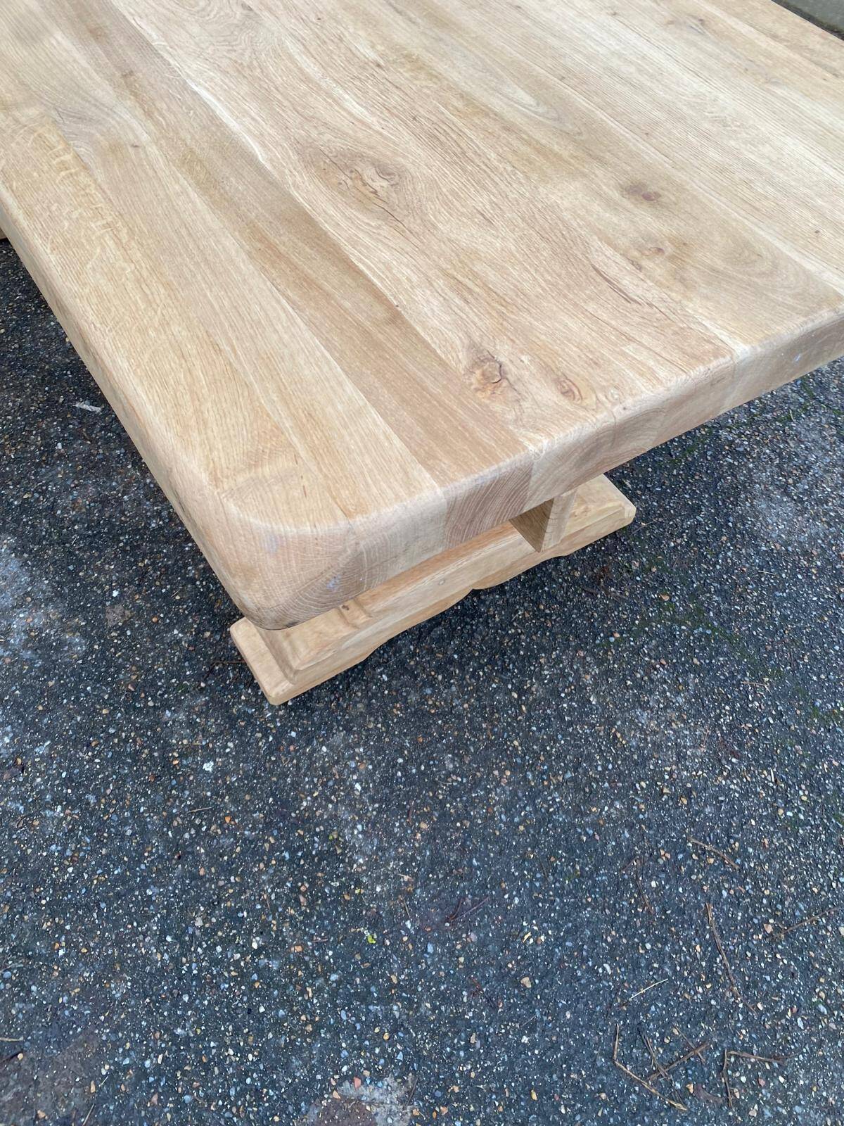 Table à manger de monastère rénovée en chêne massif du 19ème 200cm