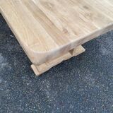 Table à manger de monastère rénovée en chêne massif du 19ème 200cm