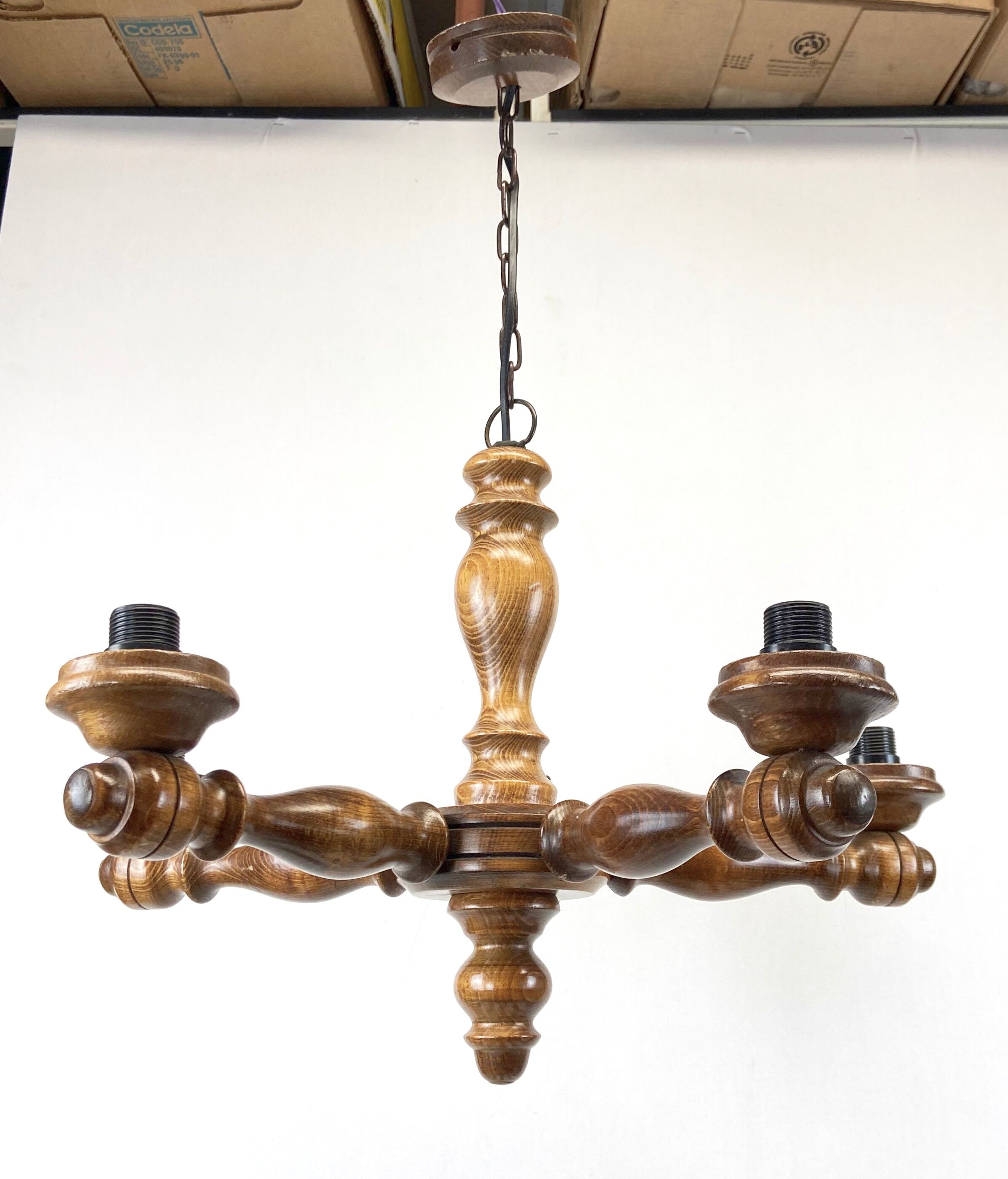 Rustic wooden chandelier - 5 fires - seaside