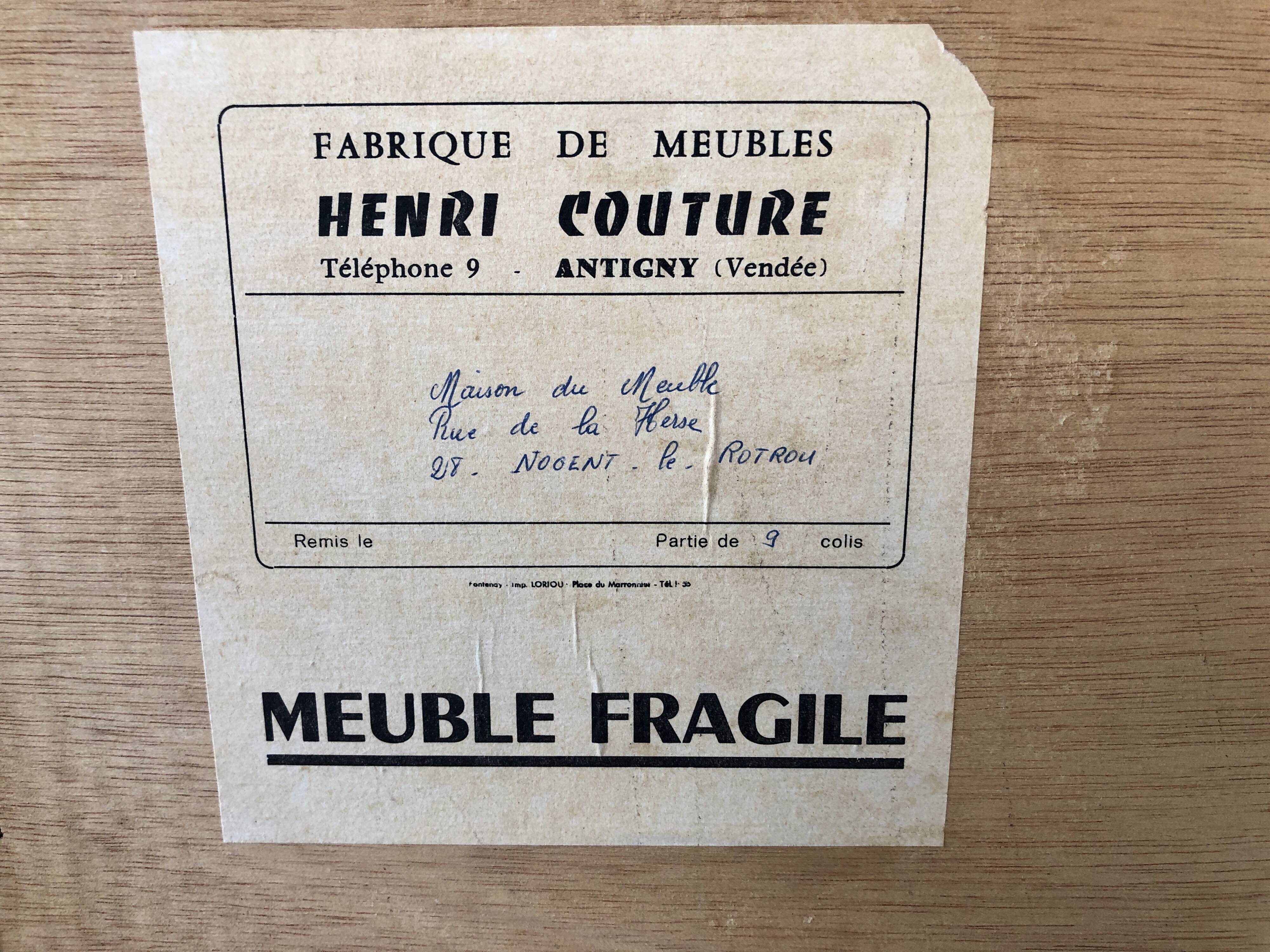 Vintage 60s chest of drawers has 4 drawers edited by Henri Couture