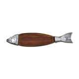 Scandinavian fish cutting board in solid teak 91 cm