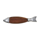 Scandinavian fish cutting board in solid teak 91 cm