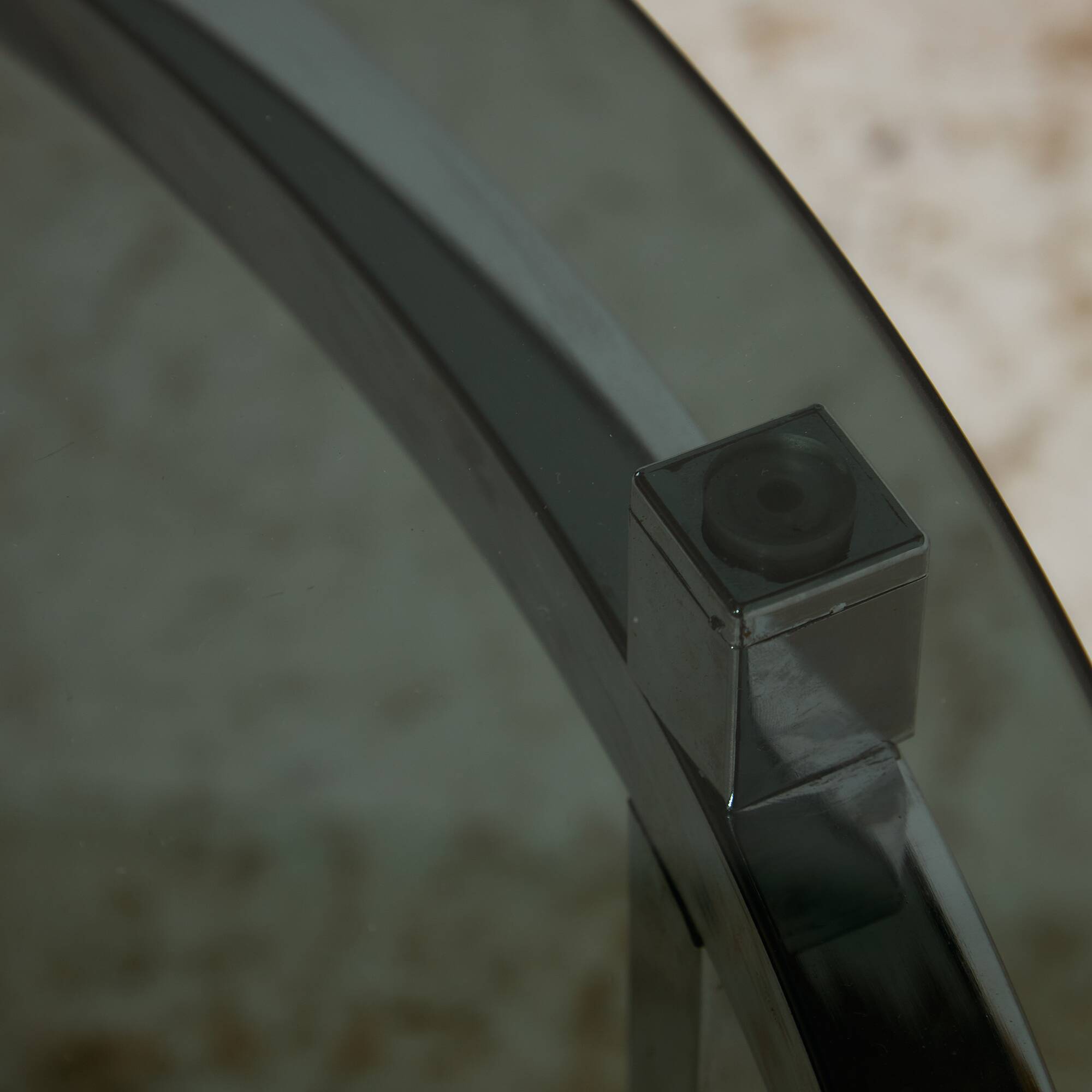 Chrome and glass coffee table