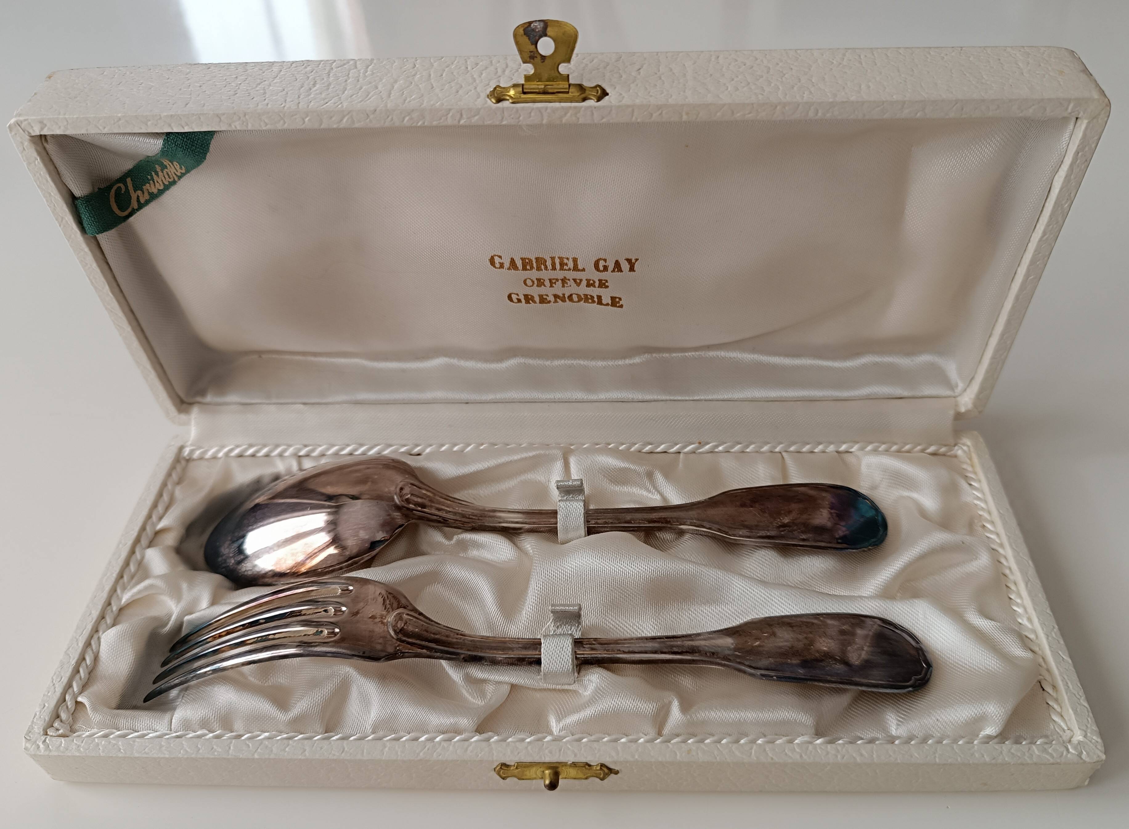 Christofle birth cutlery silver-plated box