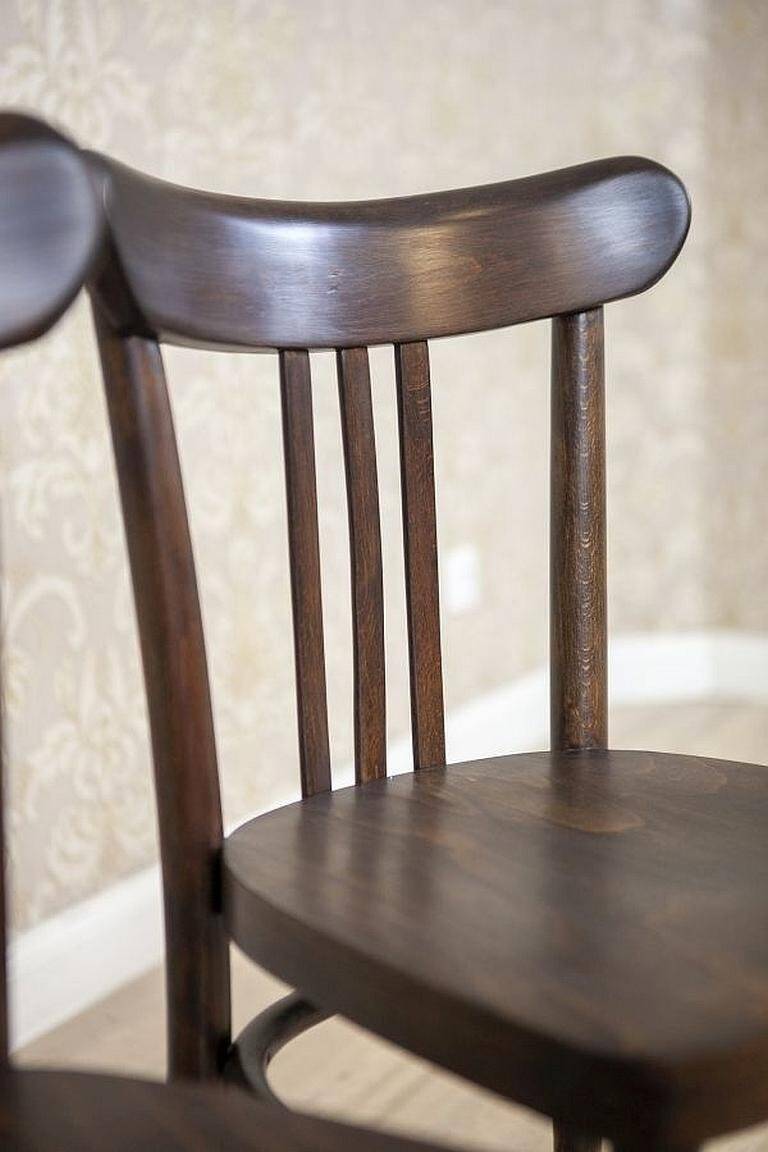 Set of Vintage Brown Beech Chairs, 1950s