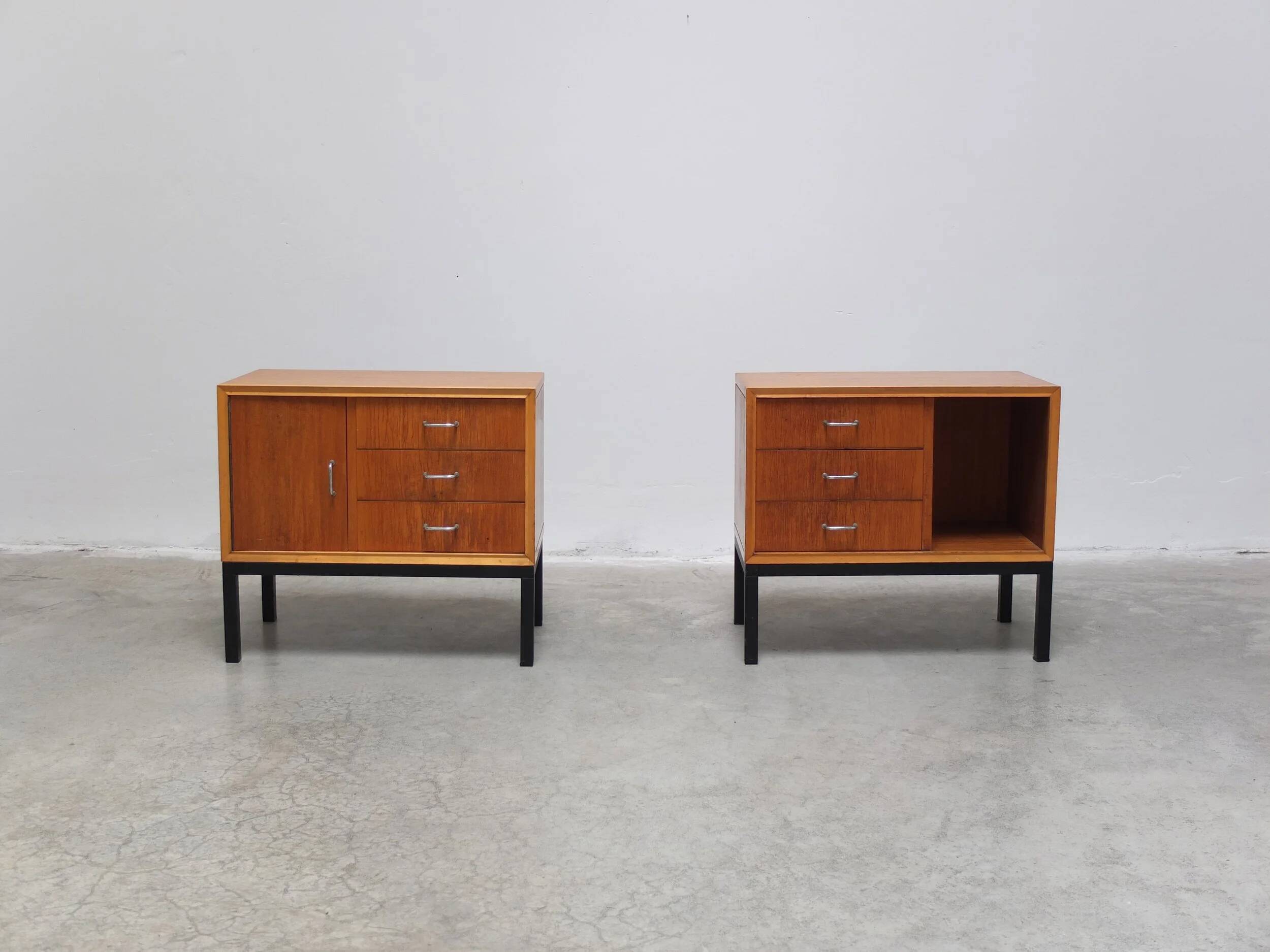 Pair of mid-century side tables in the style of Jos De Mey, 1950s