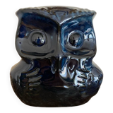 Anthropomorphic owl stoneware vase
