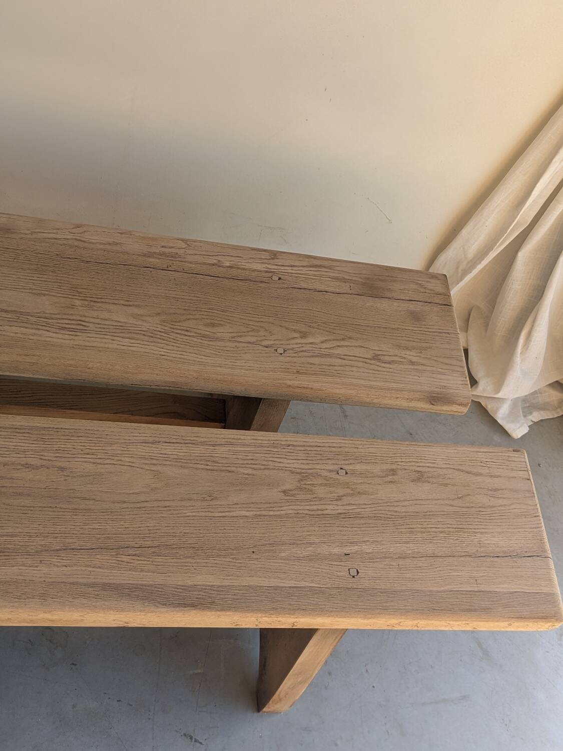 Large solid wood farm benches