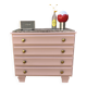 Pink wood and marble chest of drawers, 1950s