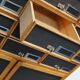 German industrial apothecary cabinet in oak and pine, mid-20th century