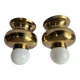 Pair of Brass Flush Mounts, Italy, 1970s