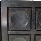 Black brutalist sideboard by Frans Defour, Belgium 1970's