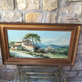 Oil on canvas landscape of mediterranean