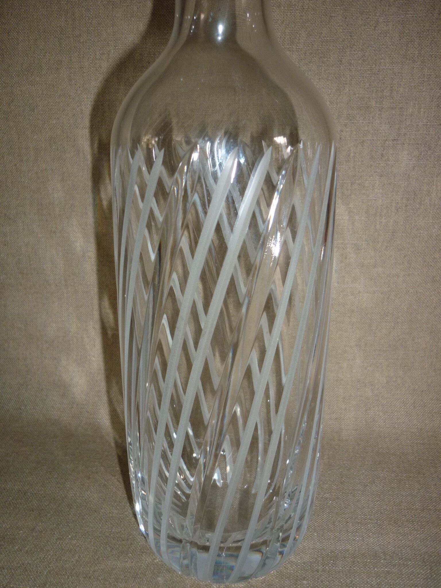Chiseled glass bottle