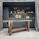 Old solid oak carpenter's workbench (renovated)