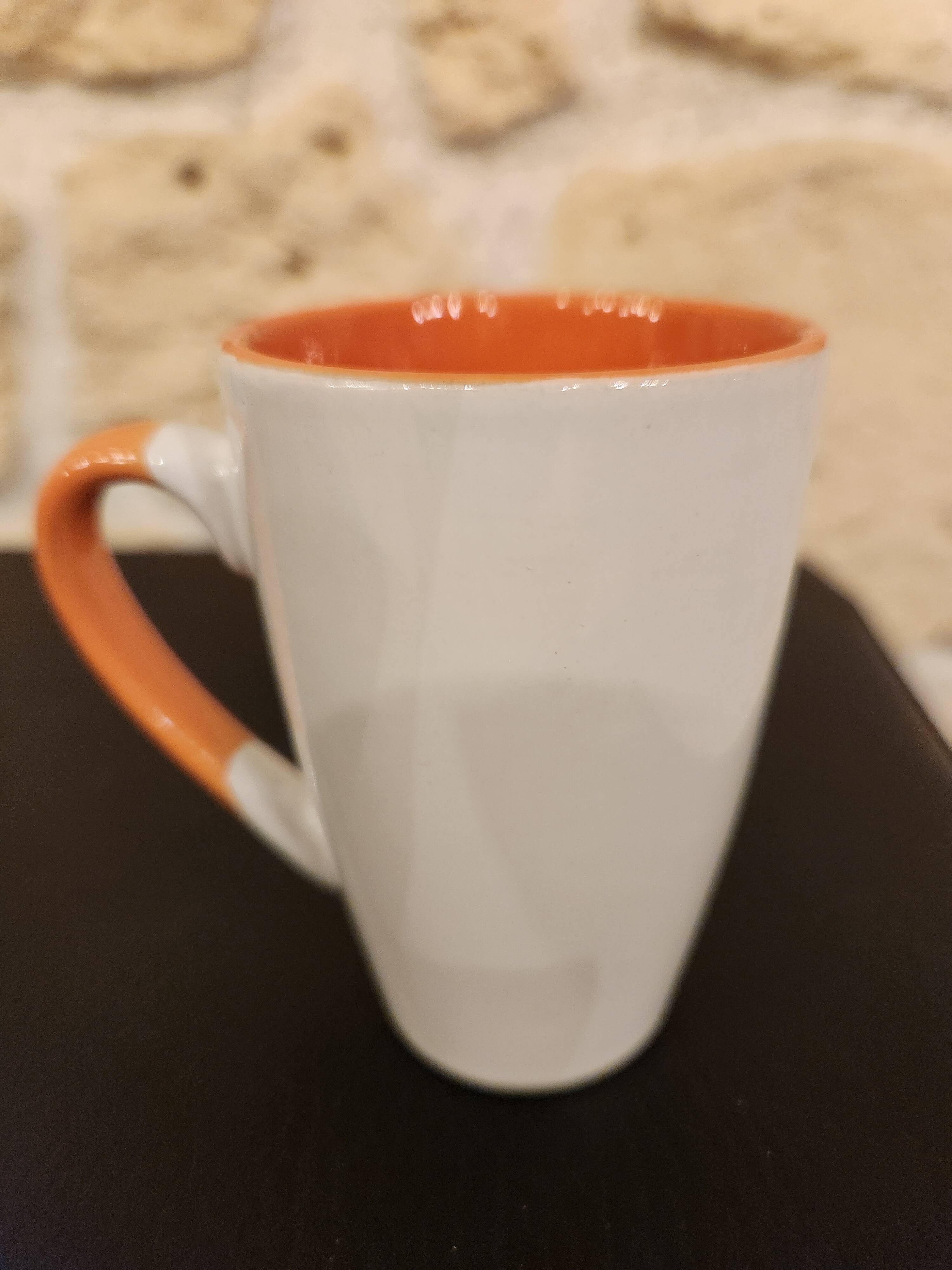 Set of 6 orange and white cups – 10 cl – perfect condition